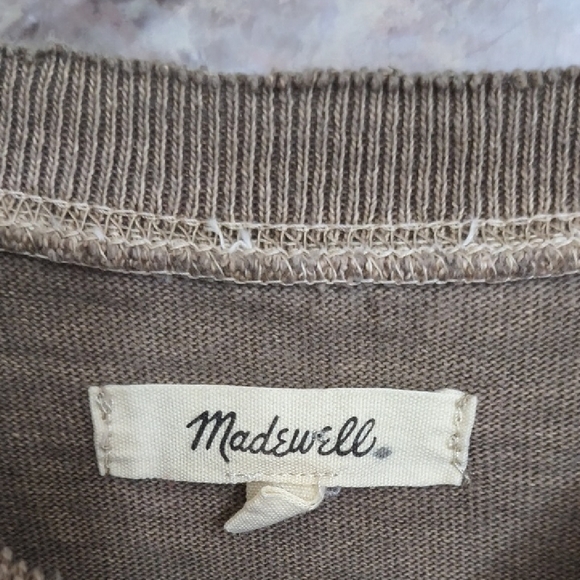 Madewell Taupe Knit Sweater Vintage Distressed Look Small Y2K Athleisure - Picture 4 of 12